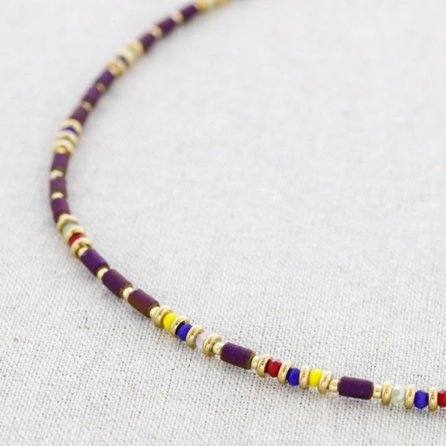 COLORED TUBES STEEL SHORT NECKLACE