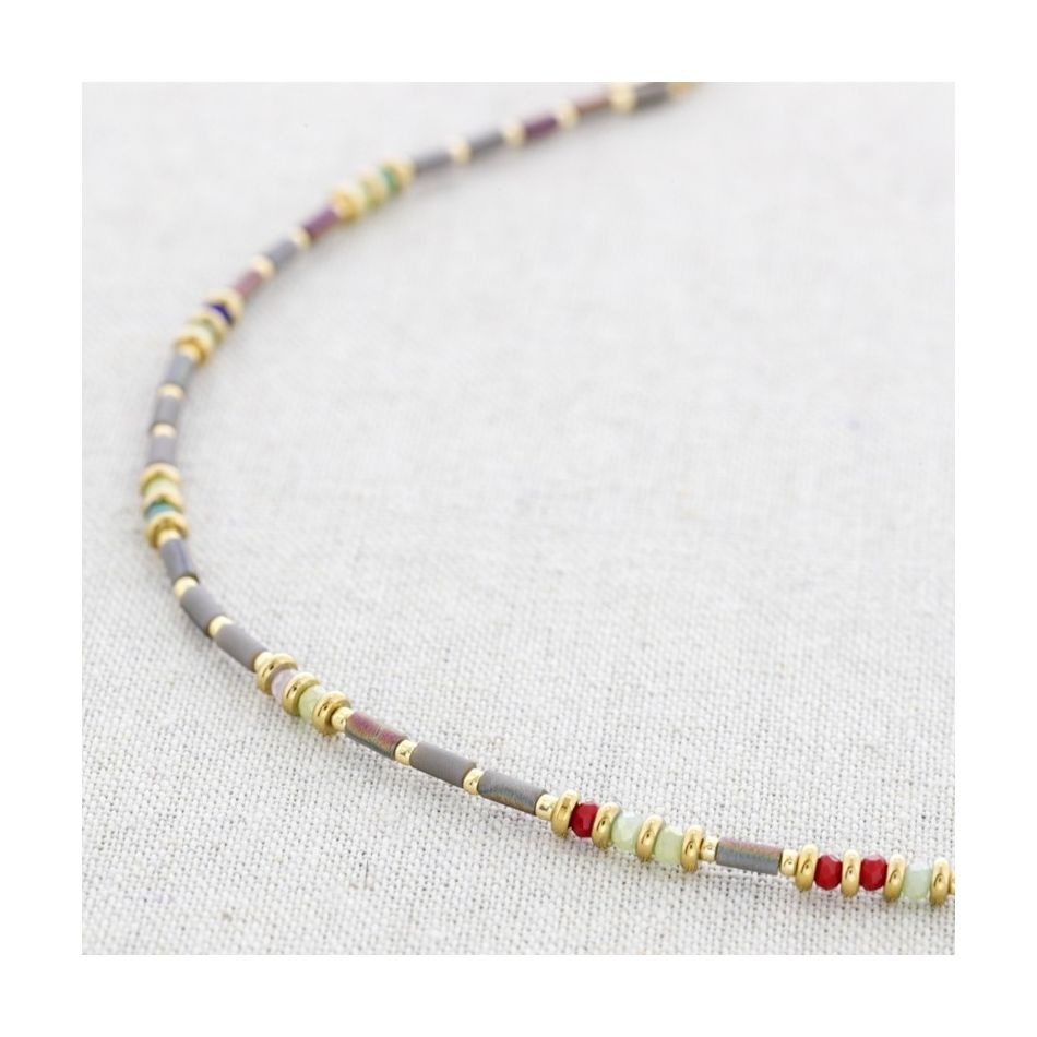 COLORED TUBES STEEL SHORT NECKLACE