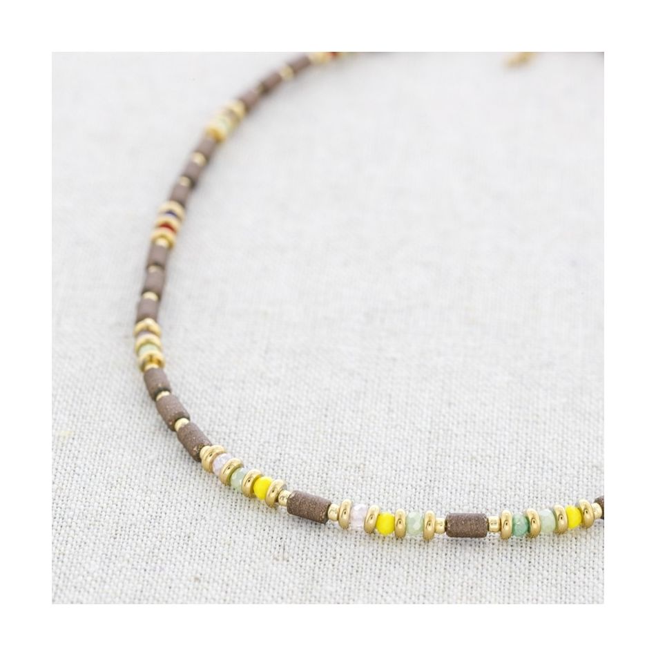 COLORED TUBES STEEL SHORT NECKLACE