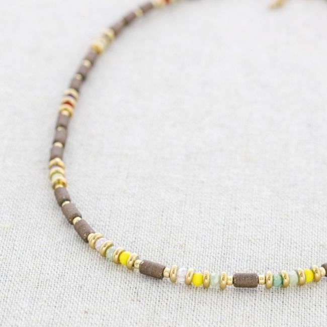 COLORED TUBES STEEL SHORT NECKLACE