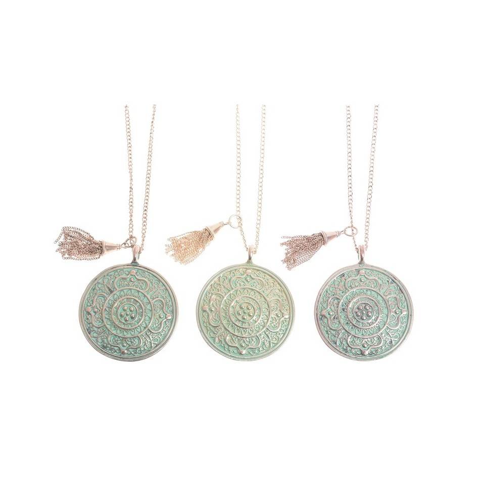 LONG PENDANT NECKLACE AGED METAL