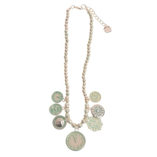 PENDANT SHORT NECKLACE AGED METAL
