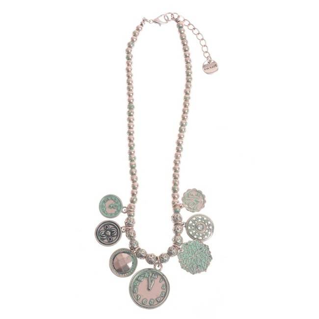 PENDANT SHORT NECKLACE AGED METAL