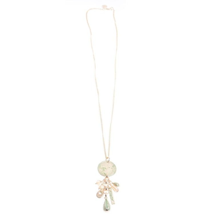 LONG PENDANT NECKLACE AGED METAL "SOÑADORA" 2