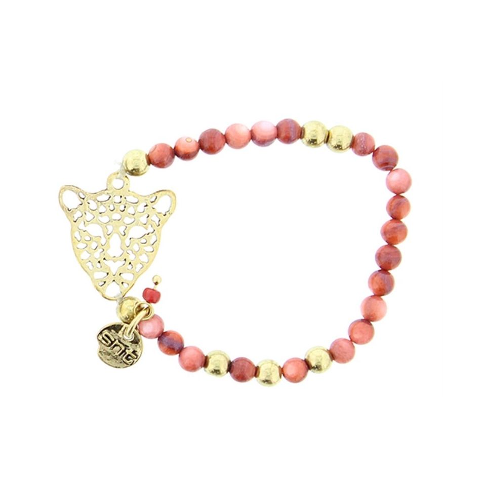 PULSERA CUENTAS METAL PIEDRAS