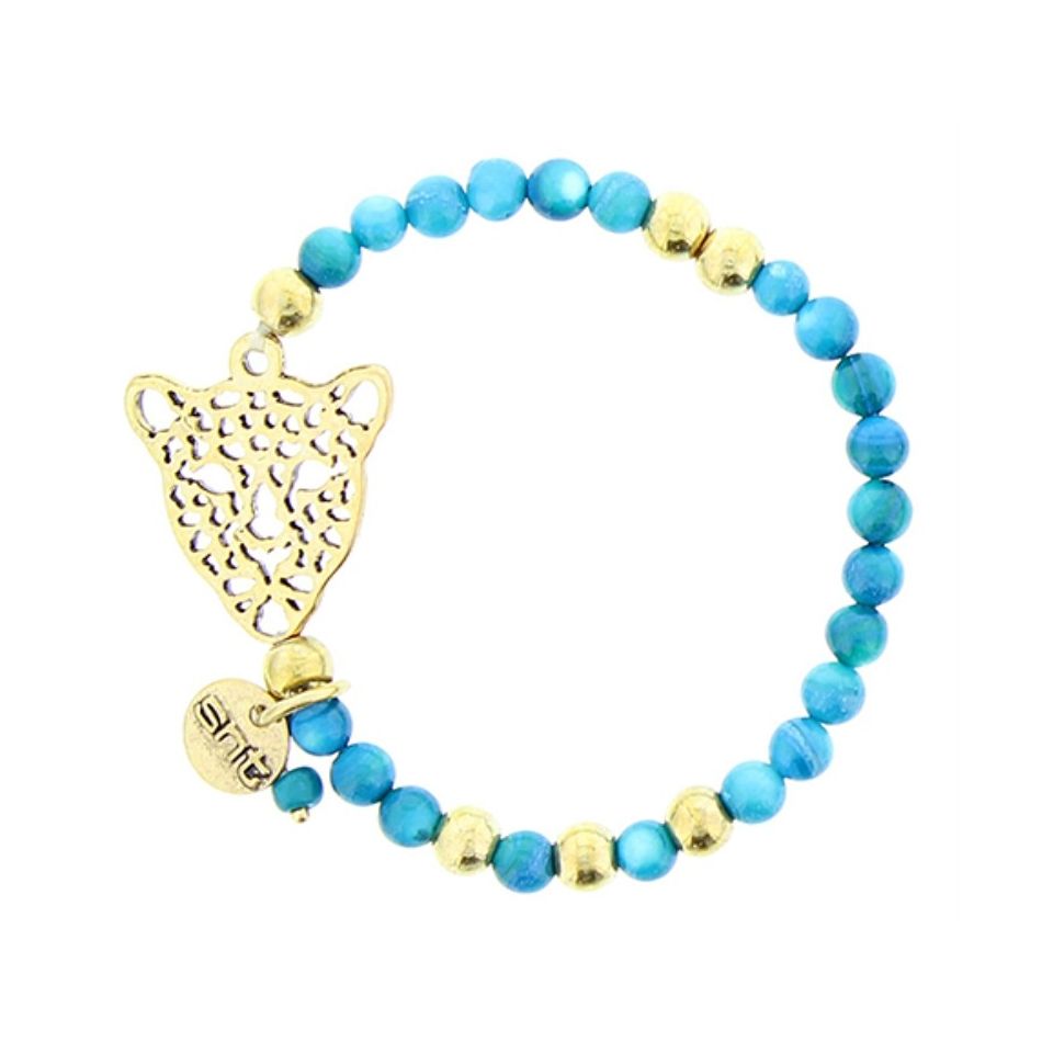 PULSERA CUENTAS METAL PIEDRAS