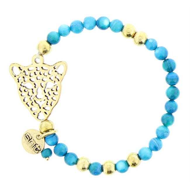 PULSERA CUENTAS METAL PIEDRAS