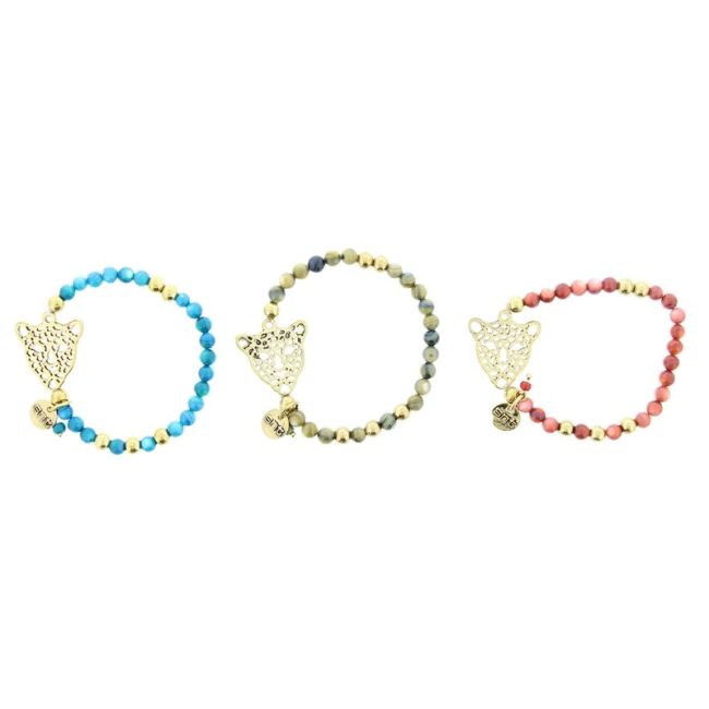 PULSERA CUENTAS METAL PIEDRAS