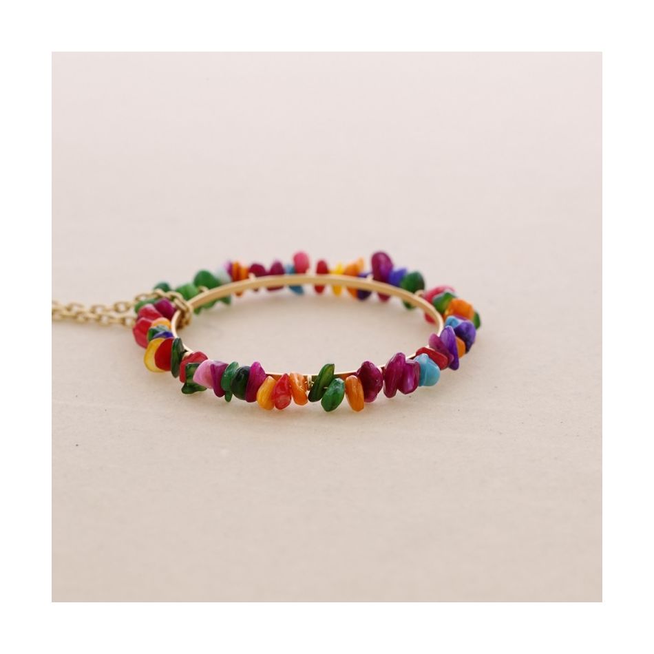 COLLAR LARGO COLGANTE ANILLA PIEDRECITAS