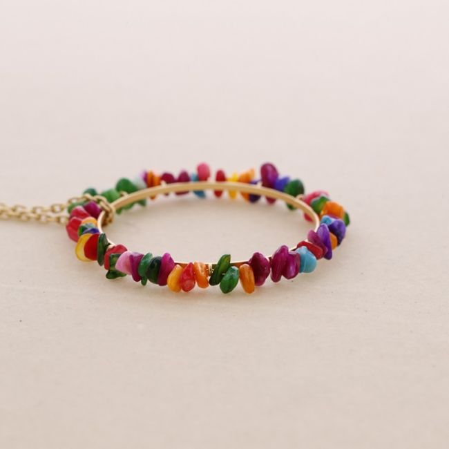 COLLAR LARGO COLGANTE ANILLA PIEDRECITAS