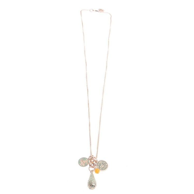 LONG PENDANT NECKLACE AGED METAL 2