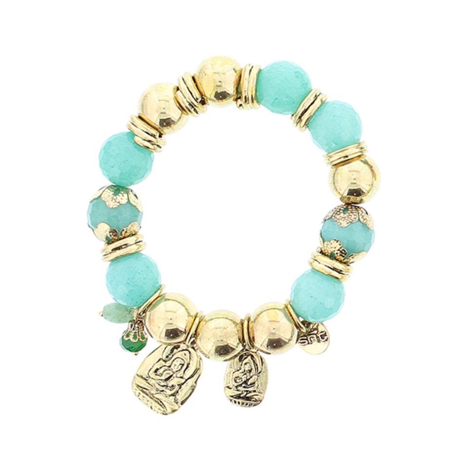 METAL STONE BEADS BRACELET