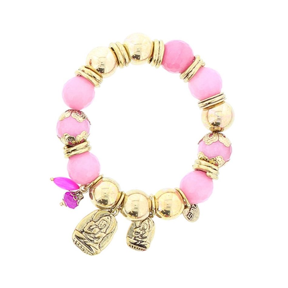 PULSERA CUENTAS METAL PIEDRAS