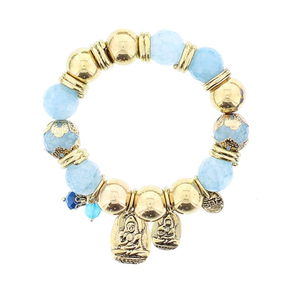 METAL STONE BEADS BRACELET