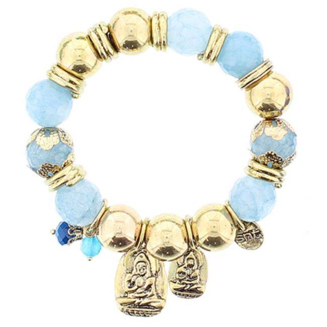 PULSERA CUENTAS METAL PIEDRAS