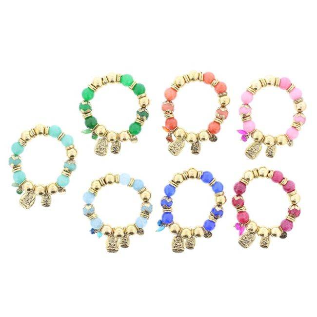METAL STONE BEADS BRACELET