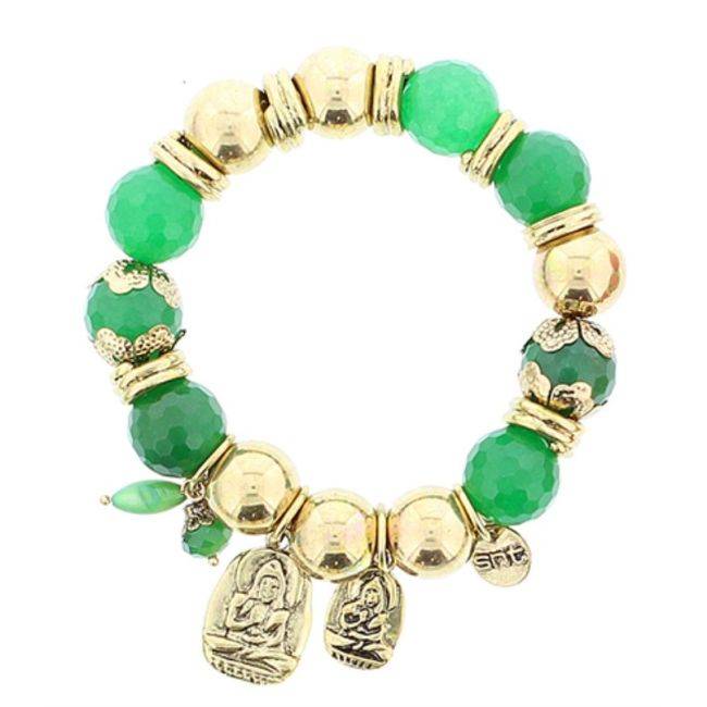 PULSERA CUENTAS METAL PIEDRAS