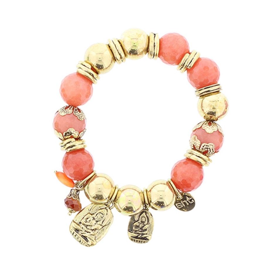 PULSERA CUENTAS METAL PIEDRAS