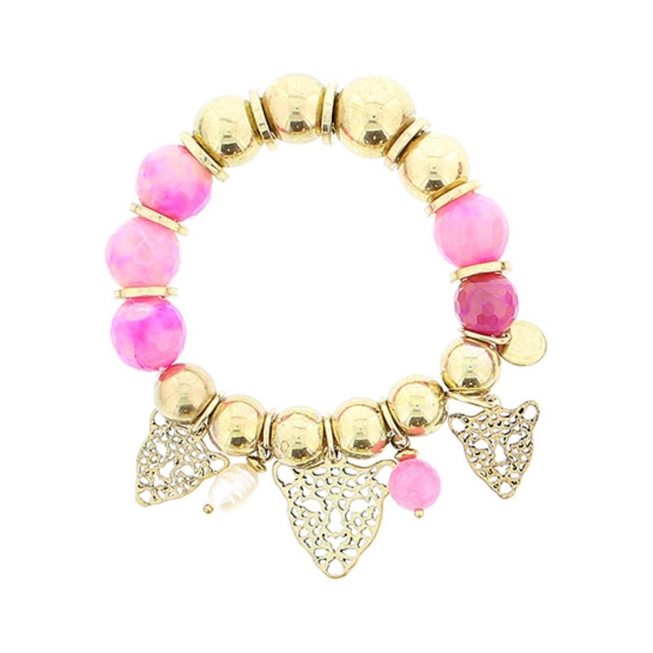PULSERA CUENTAS METAL PIEDRAS