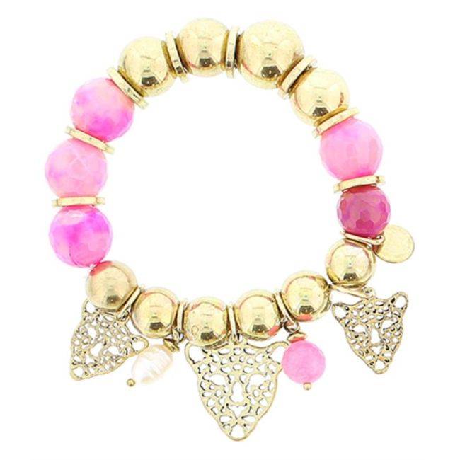 PULSERA CUENTAS METAL PIEDRAS