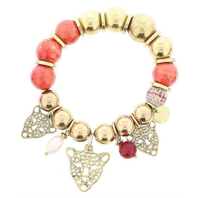 PULSERA CUENTAS METAL PIEDRAS