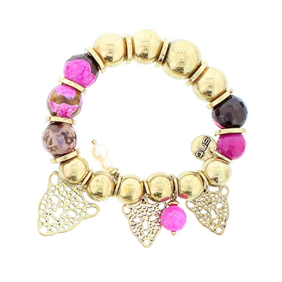 PULSERA CUENTAS METAL PIEDRAS