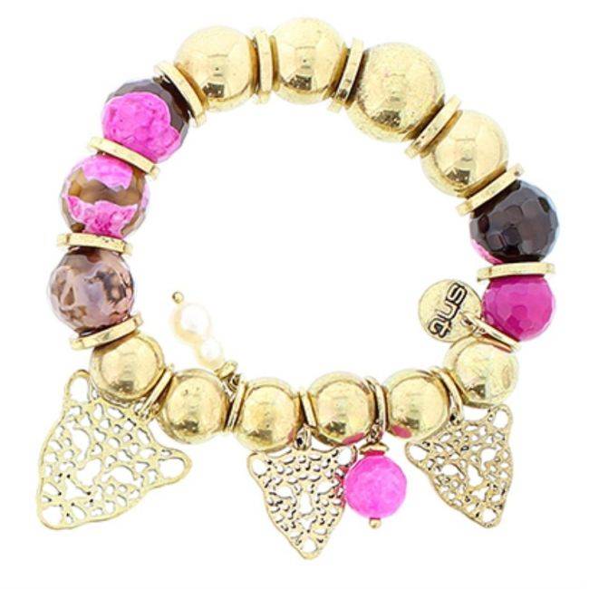 PULSERA CUENTAS METAL PIEDRAS