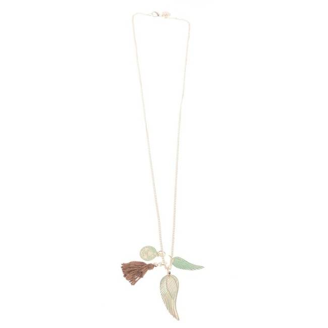 LONG PENDANT NECKLACE AGED METAL