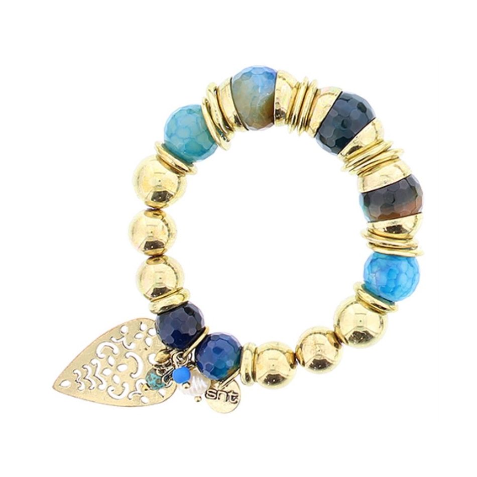 METAL STONE BEADS BRACELET