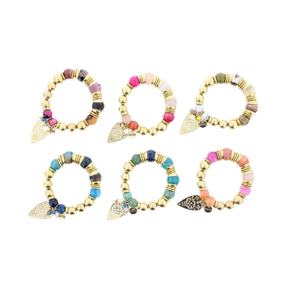 METAL STONE BEADS BRACELET