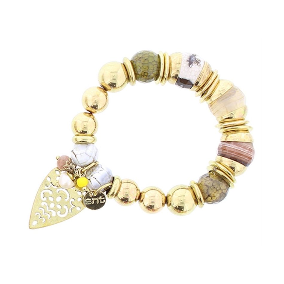 METAL STONE BEADS BRACELET