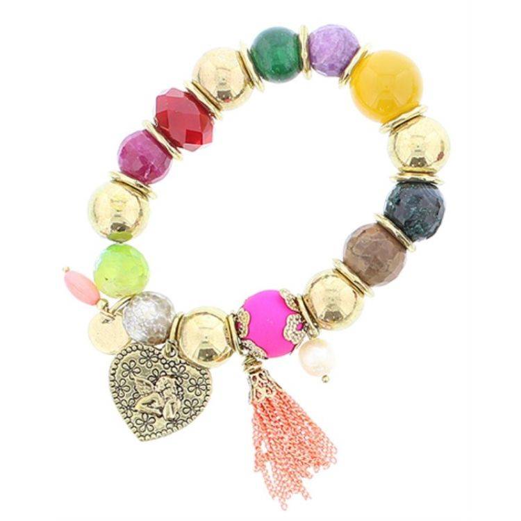 METAL STONE BEADS BRACELET