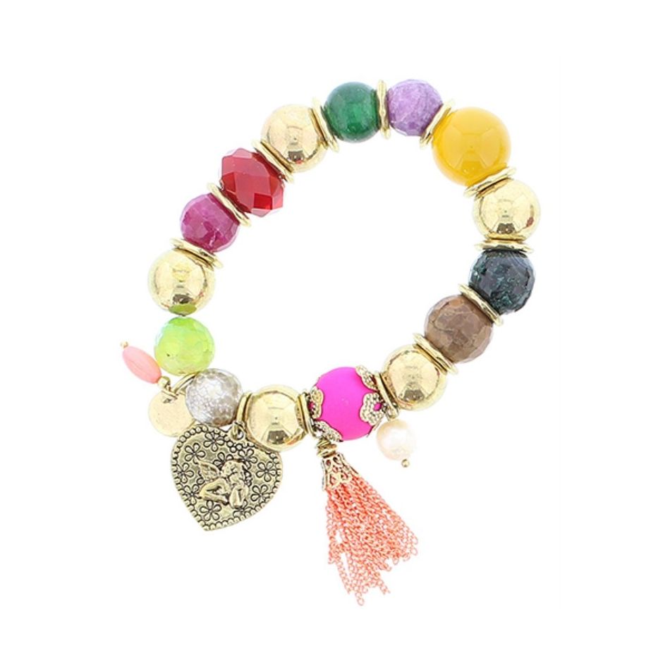METAL STONE BEADS BRACELET