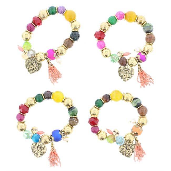 METAL STONE BEADS BRACELET