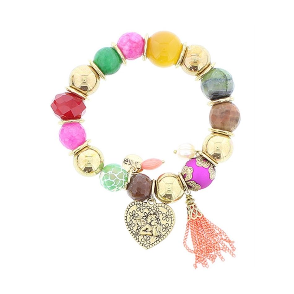 METAL STONE BEADS BRACELET