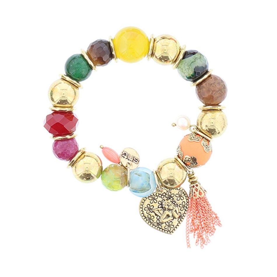 METAL STONE BEADS BRACELET