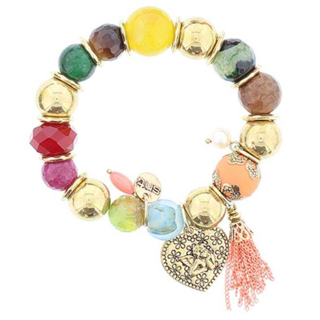 METAL STONE BEADS BRACELET
