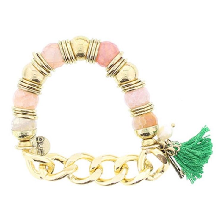METAL STONE BEADS BRACELET
