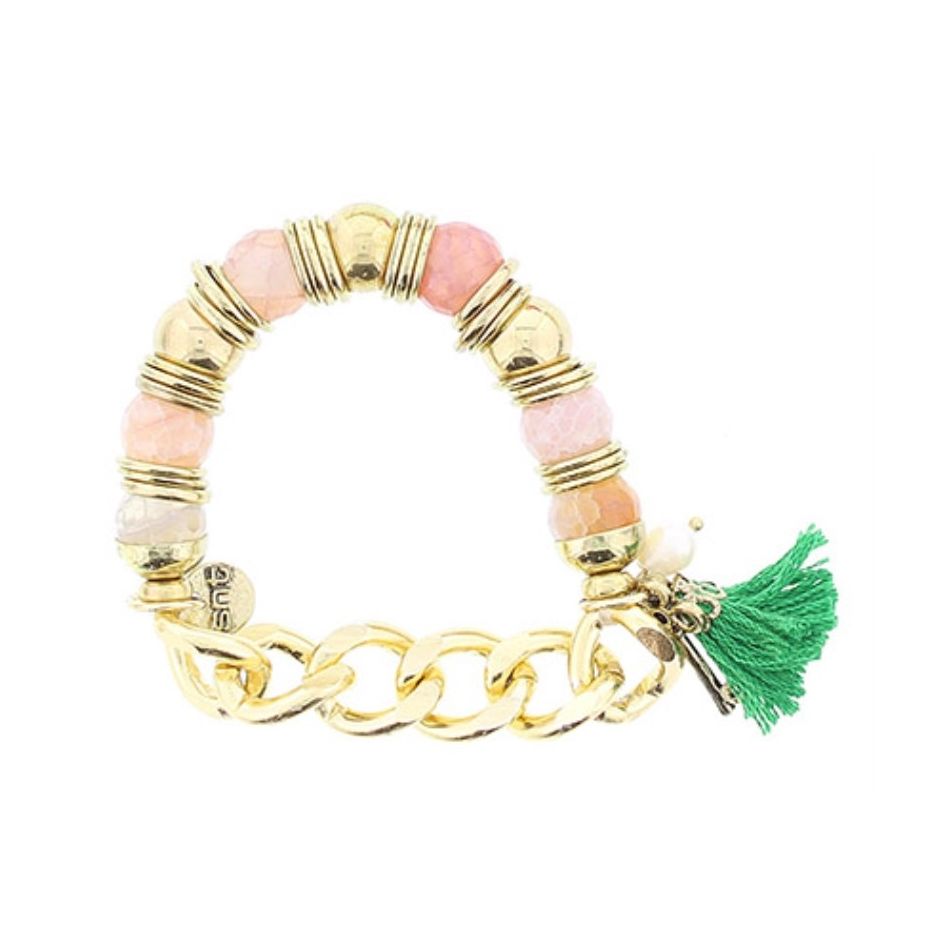 METAL STONE BEADS BRACELET
