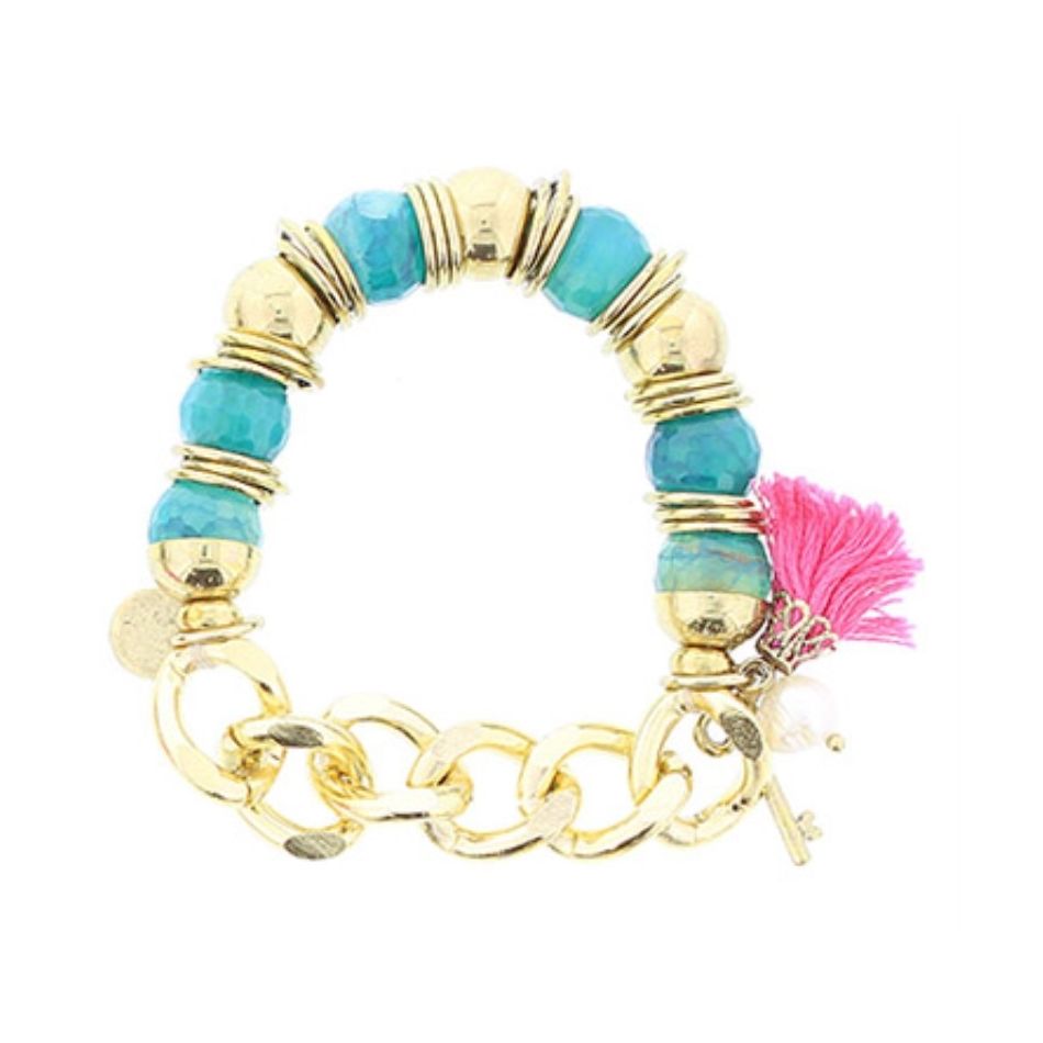 METAL STONE BEADS BRACELET
