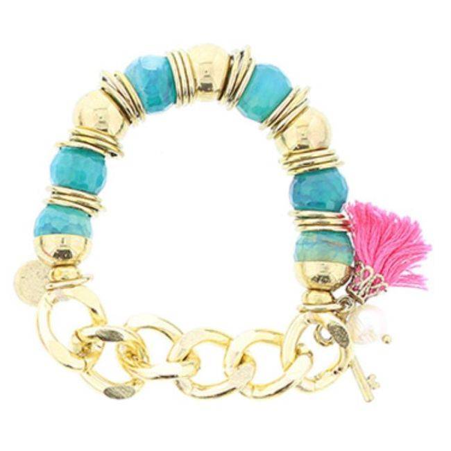 METAL STONE BEADS BRACELET