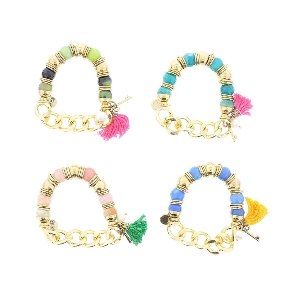 METAL STONE BEADS BRACELET