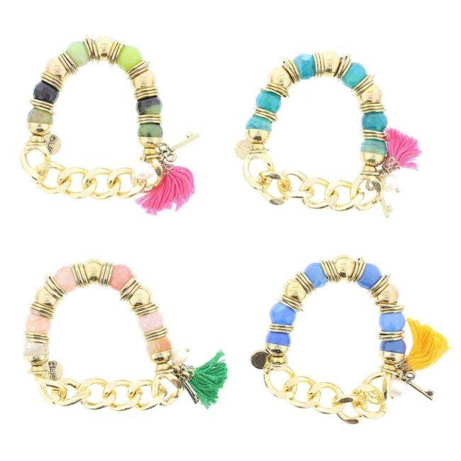 METAL STONE BEADS BRACELET