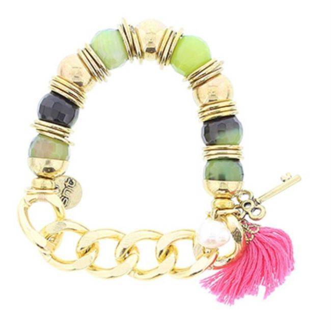 METAL STONE BEADS BRACELET
