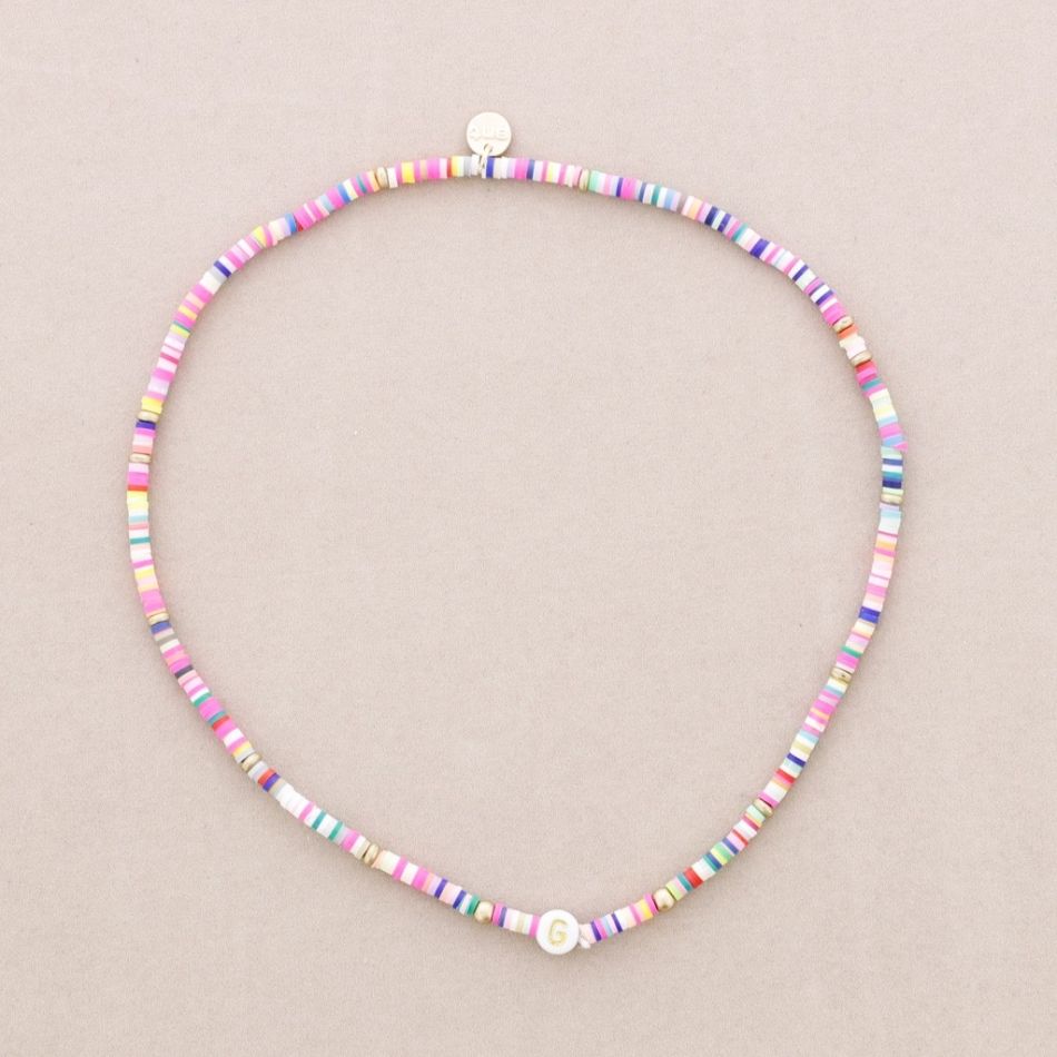 INITIAL FIMO ELASTIC SHORT NECKLACE