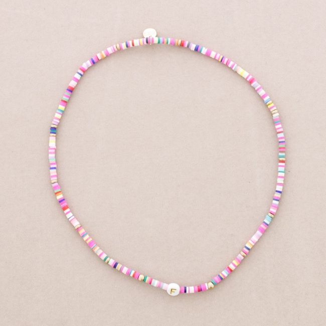 INITIAL FIMO ELASTIC SHORT NECKLACE