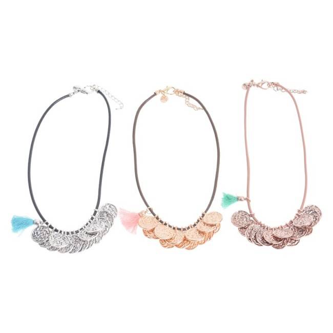 COIN LEATHER SHORT NECKLACE