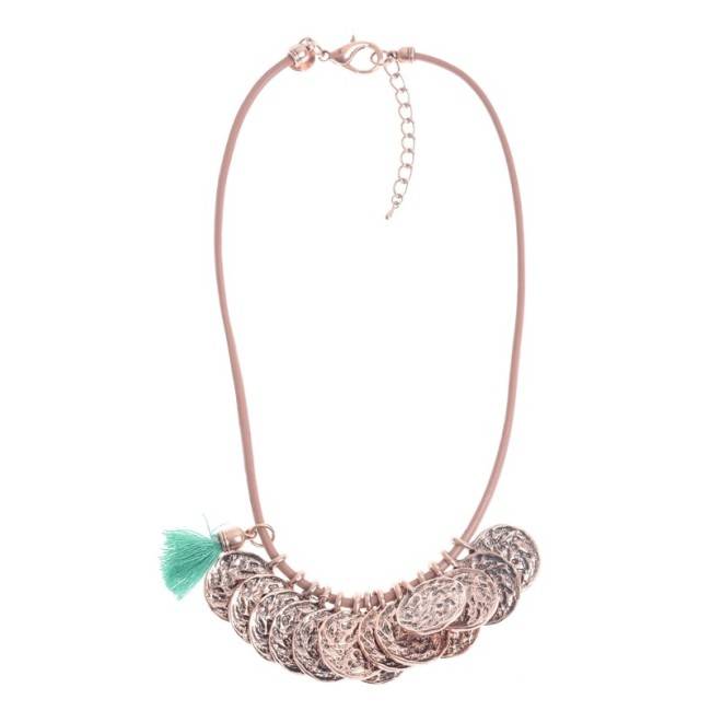 COIN LEATHER SHORT NECKLACE