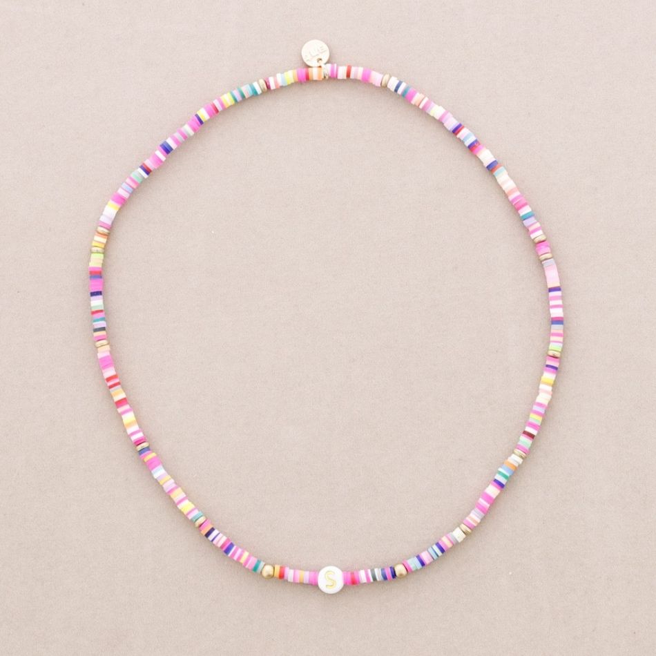 INITIAL FIMO ELASTIC SHORT NECKLACE
