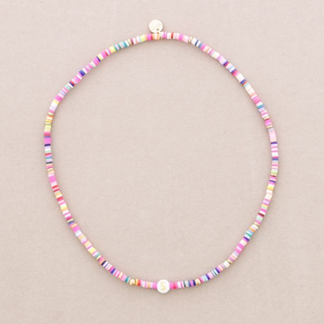 INITIAL FIMO ELASTIC SHORT NECKLACE
